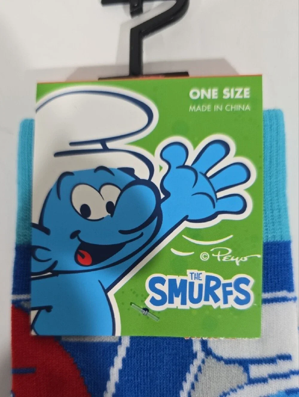 The Smurfs Blue Crew Socks with Character Panels